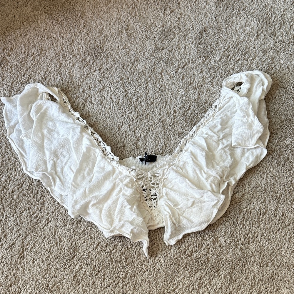 Lulus Saturday in the Park White Lace Crop Top